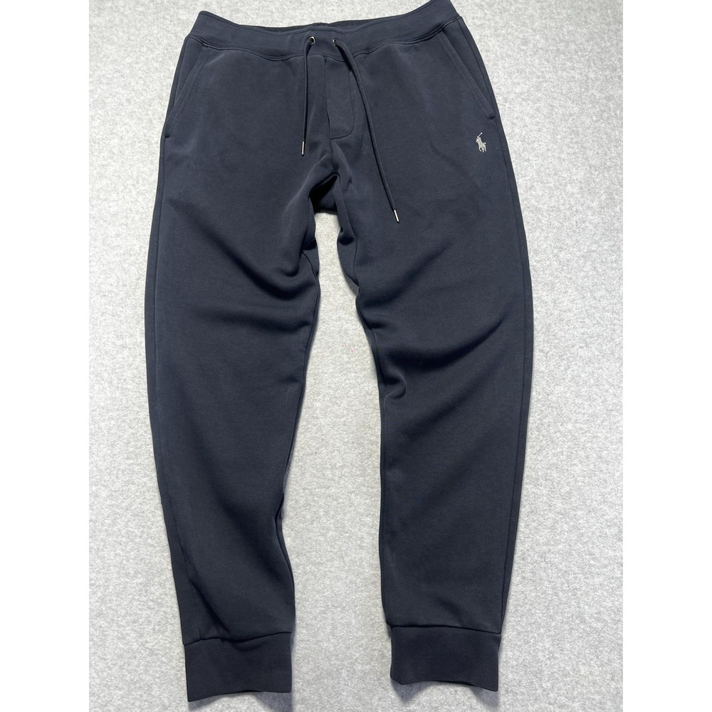Polo Ralph Lauren Joggers Double Knit Fleece Mens Medium Blue Sweatpant Athletic